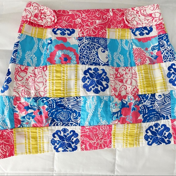 Lilly Pulitzer Patchwork Skort • Pink, Blue Yellow - Picture 4 of 5